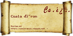 Csala Áron névjegykártya